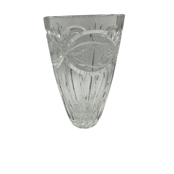 Gorham Cut Crystal Flower Etched Vase 7" Tall Elegant Display Piece - Picture 2 of 7